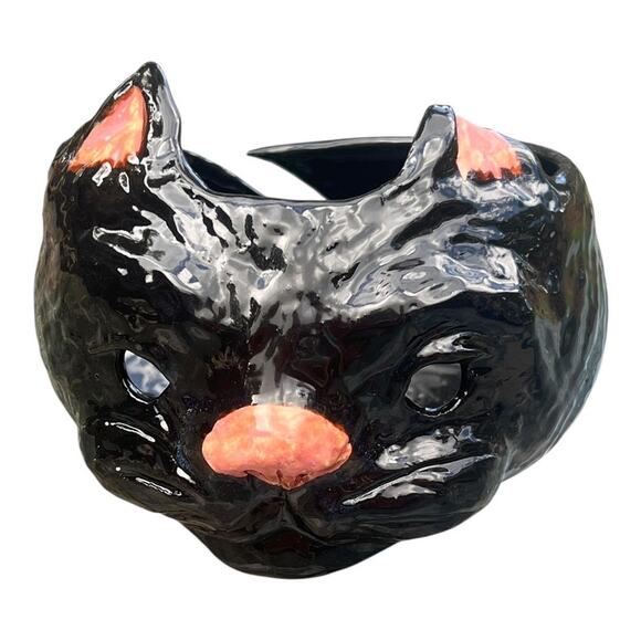 Black Cat Pottery Yarn Bowl/Tea Light or Candle Holder - Picture 2 of 16